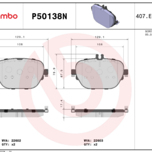 Pastilla de Freno BREMBO Mercedes Benz AMG 2018 AMG CLS53 / E53 / E43 / E63 TRASERA