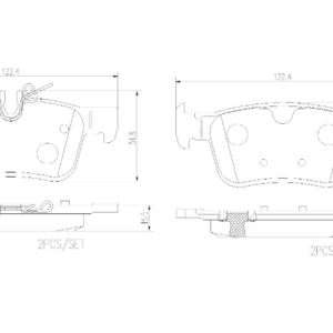 Pastilla de Freno BREMBO Volvo S60 / S90 / V60 / V90 / XC60 TRASERA